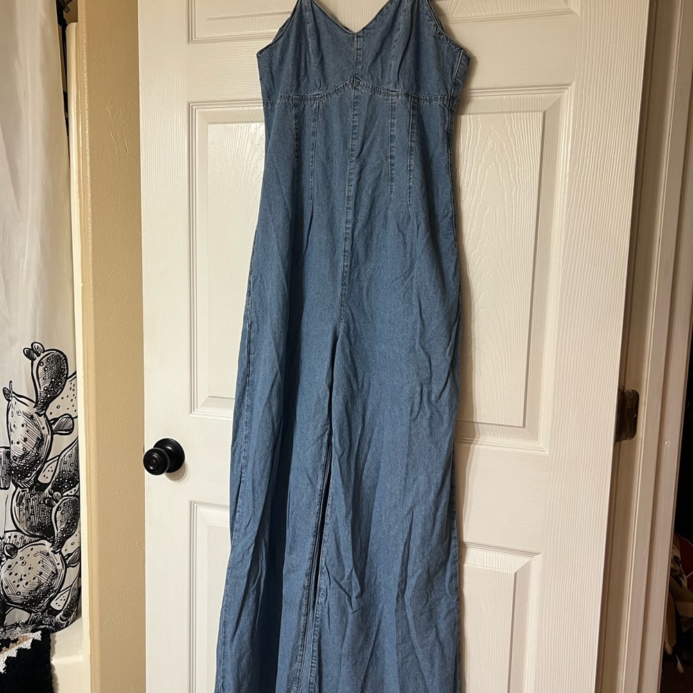 SHEIN Blue Wide Leg Jumpsuit